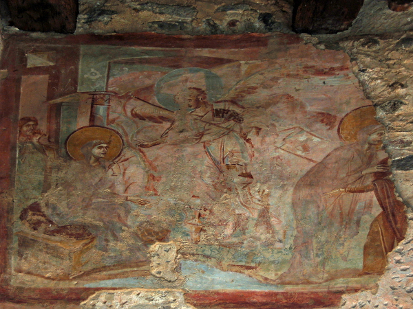 [Scene dell'Annunciazione e della Visitazione negli affreschi della
chiesa di Santa Maria Foris Portas a Castelseprio]