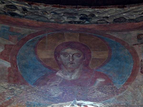 [Il Cristo Pantocratore, affresco della chiesa di Santa Maria Foris
Portas a Castelseprio]