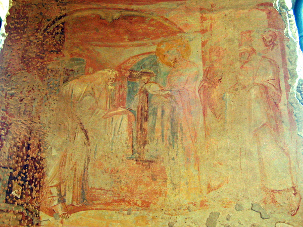 [Presentazione di Gesù al Tempio di Gerusalemme e profezia del vecchio
Simeone. Scena degli affreschi della chiesa di Santa Maria Foris
Portas a Castelseprio]