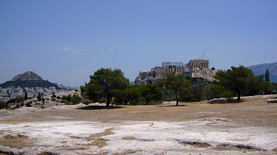 [L'Acropoli di Atene e del Licabetto visti dalla collina di Filopappo]