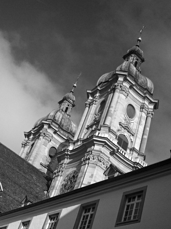 [I due campanili gemelli della cattedrale di San Gallo.]