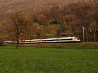 [Elettrotreno pendolante RABDe 500 ICN in transito presso Taverne]